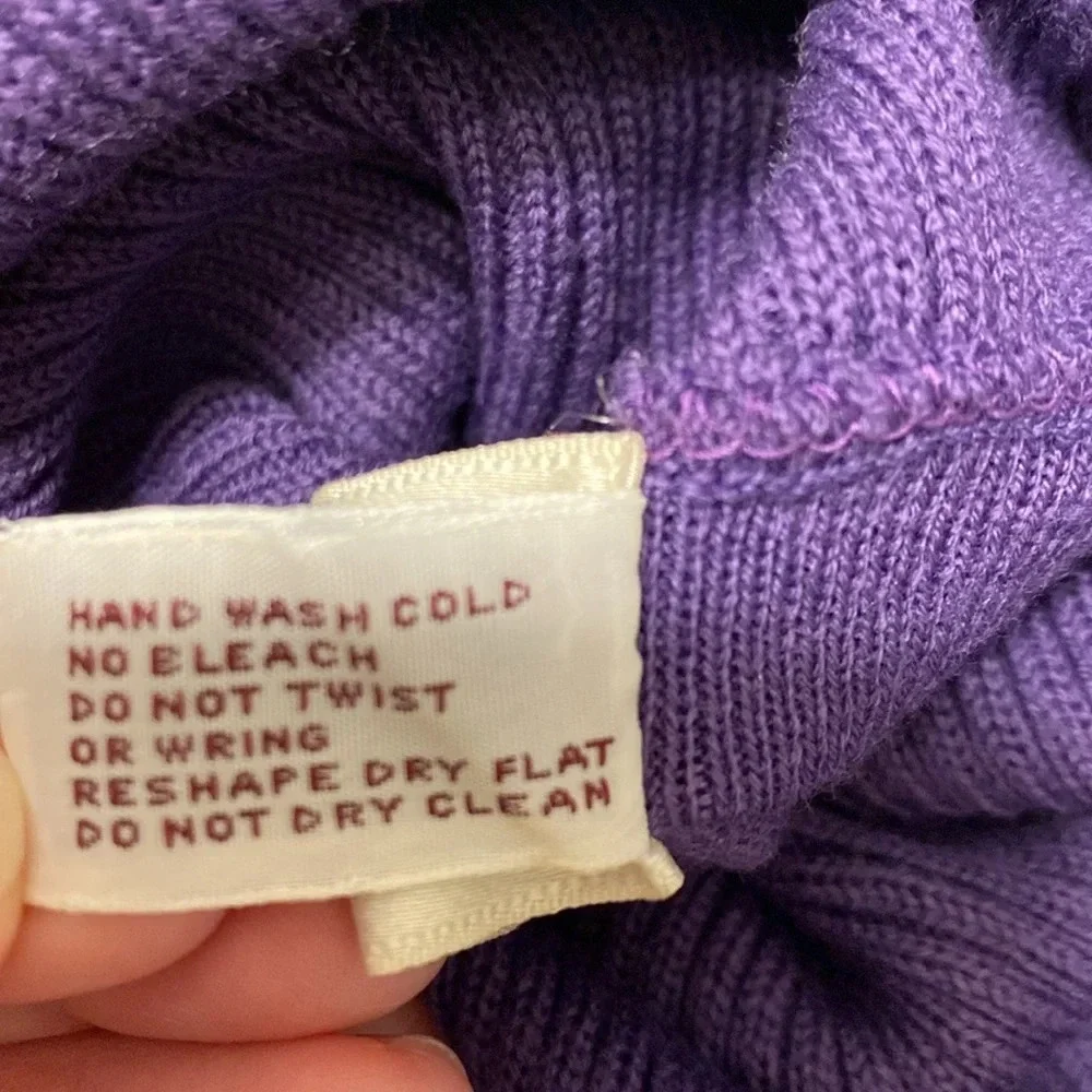 Purple vintage wool turtleneck sweater